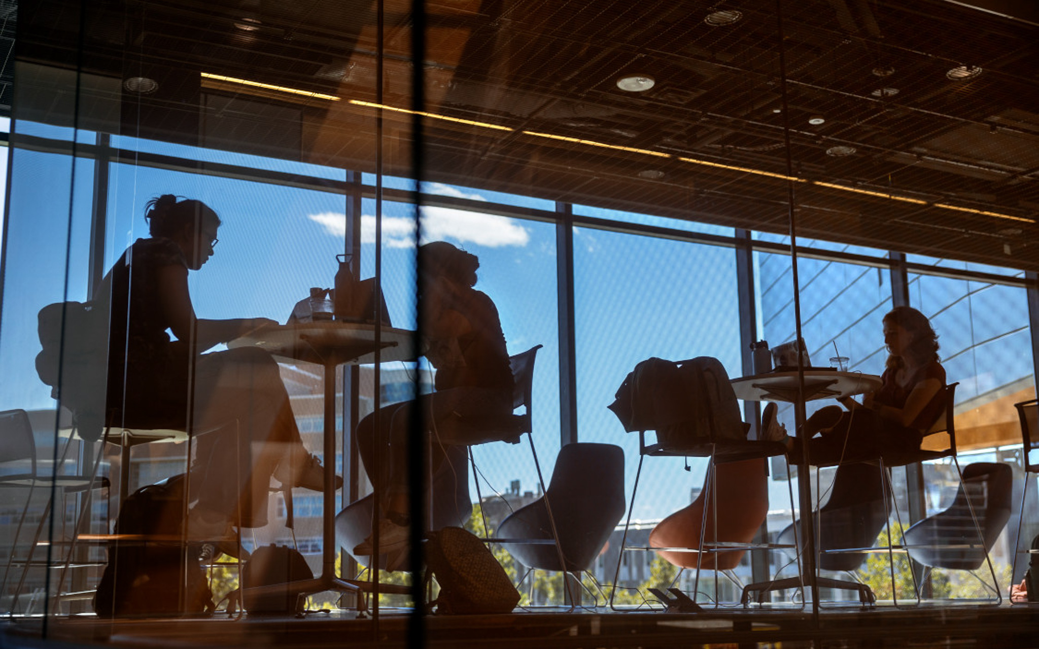 Students studying in Gates Hall