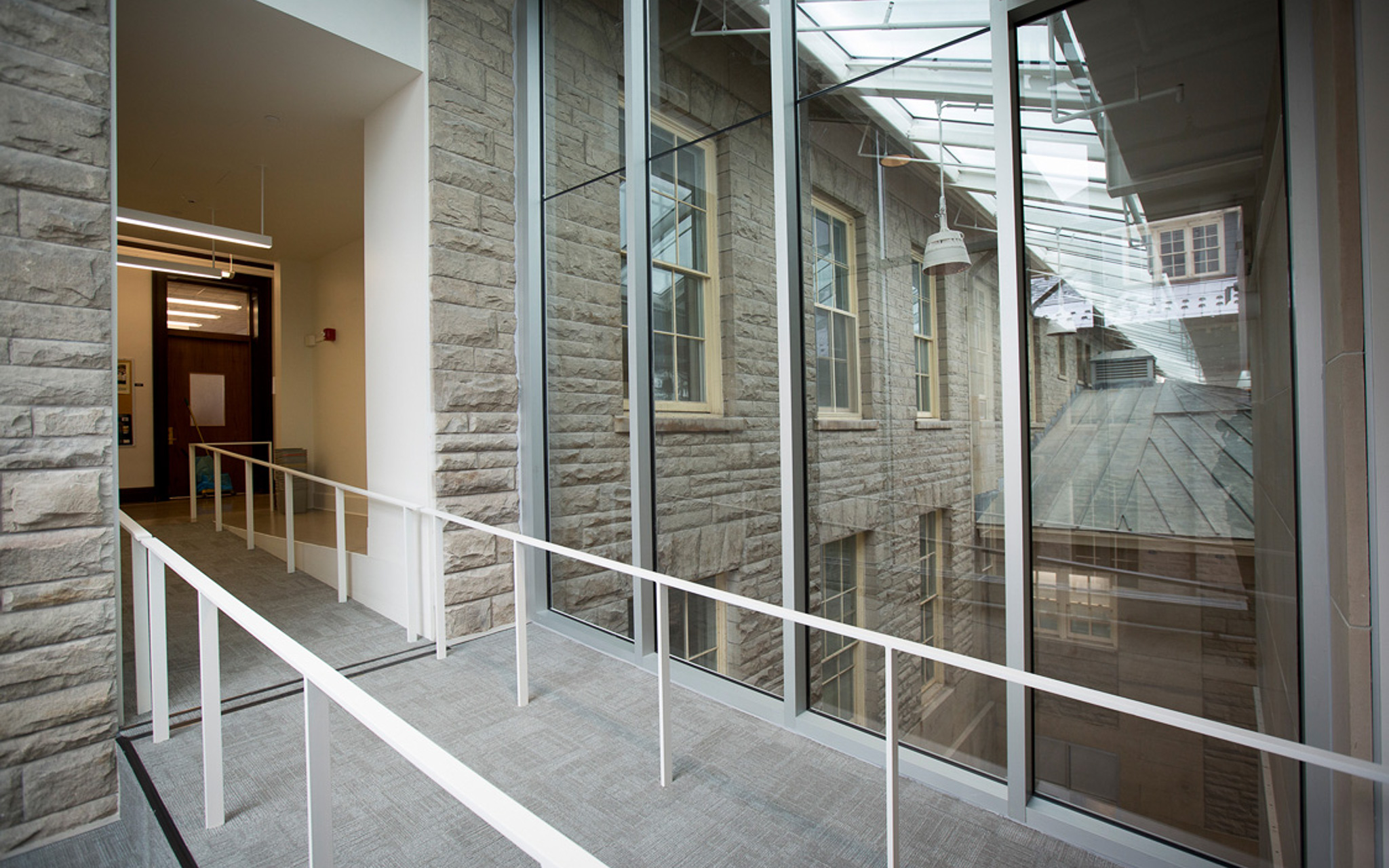 Interior walkway connecting Klarman Hall and Goldwin-Smith Hall