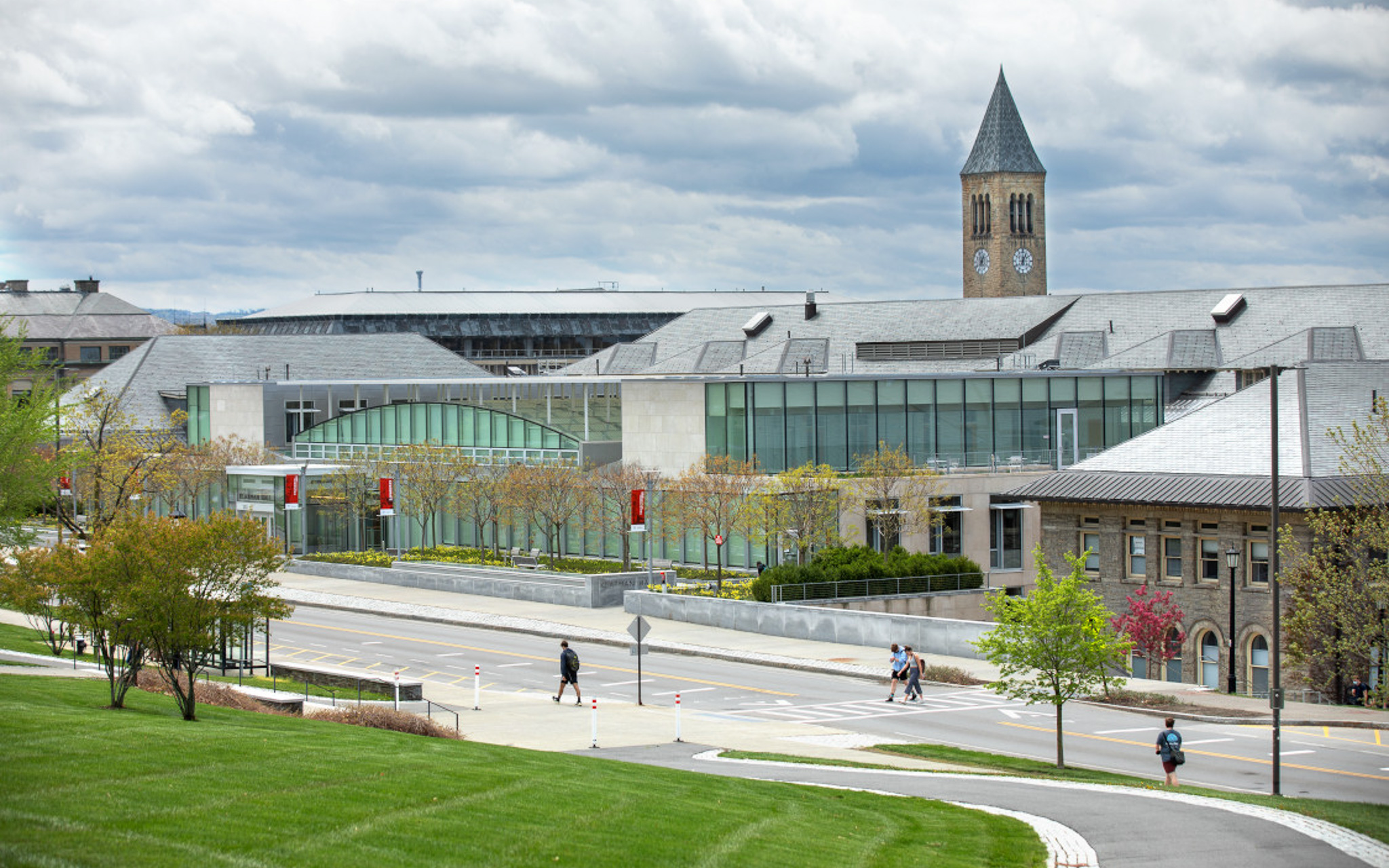 Wide shot of Klarman Hall's exterior