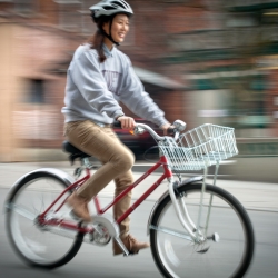 Woman riding a bike