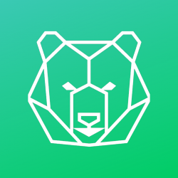 White "big red bear" logo