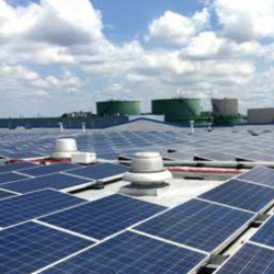 Solar panels on roof