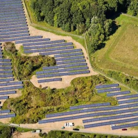 Aerial view of solar farm
