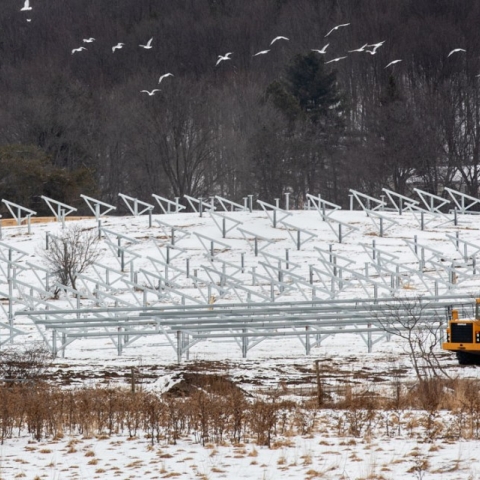 Construction is underway at the Cascadilla Community Solar Farm.