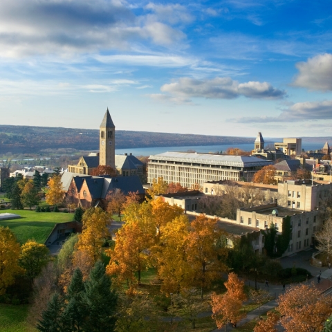 Cornell campus as seen from drone