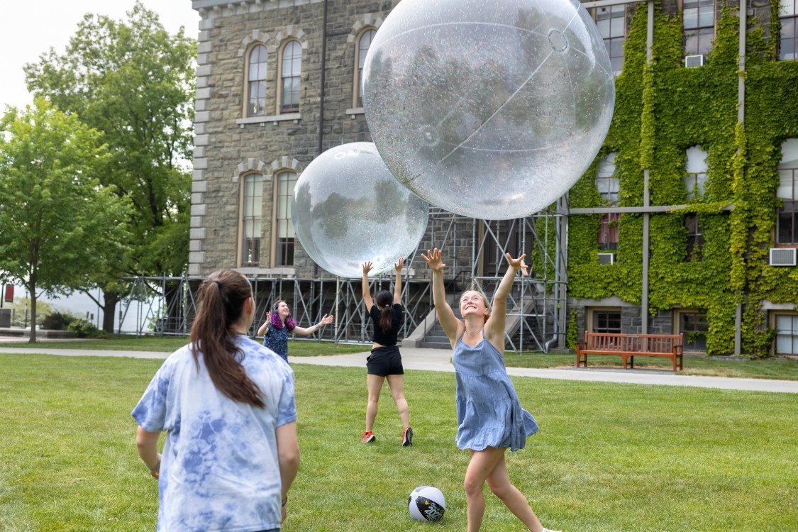Students attend Carnival on the Arts Quad as part of Senior Days 2023.