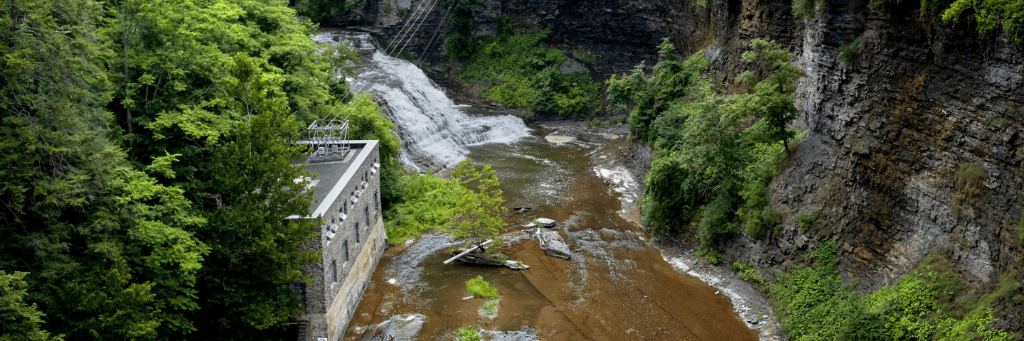 Cornell's hydroelectric plant located on Fall creek gorge