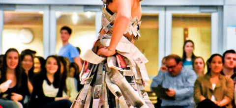 Girl in recycled dress